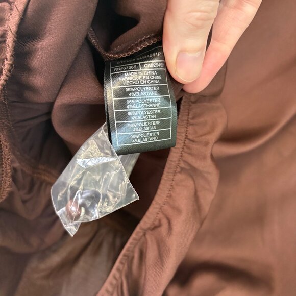 Steve Madden Tamaira Rich Brown Satin Bodysuit Puffed Sleeves Size 2X NWT - Picture 6 of 8